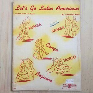 Vintage 1945 Let's Go Latin American Piano Solo Sheet Music Song Book Stanford